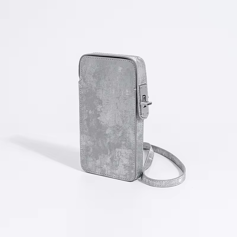 New Ladies Portable Frosted Genuine Leather Small Sling Crossbody Mini Phone Bags for Women