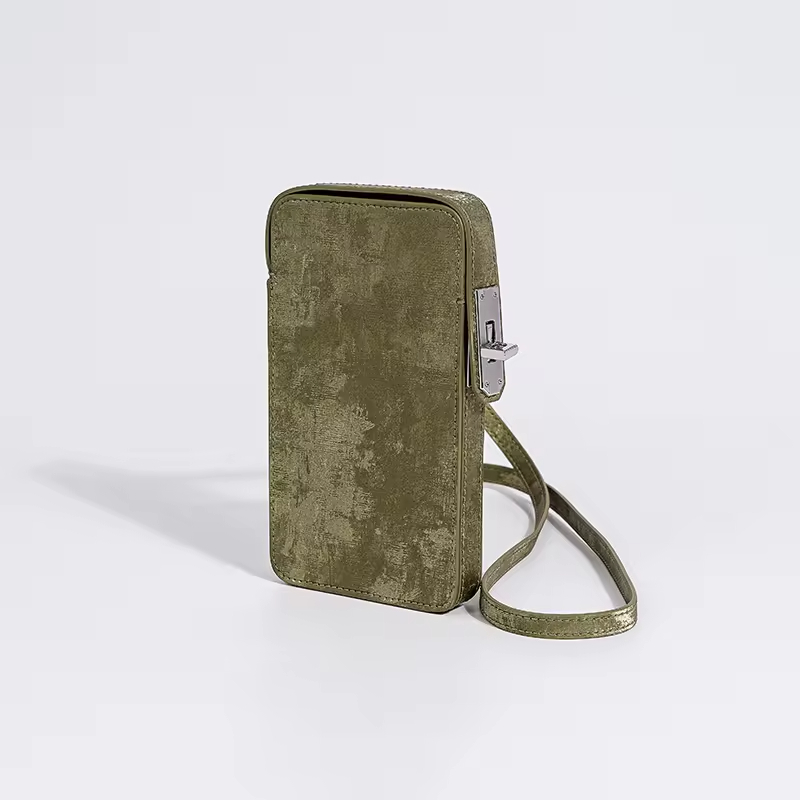 New Ladies Portable Frosted Genuine Leather Small Sling Crossbody Mini Phone Bags for Women