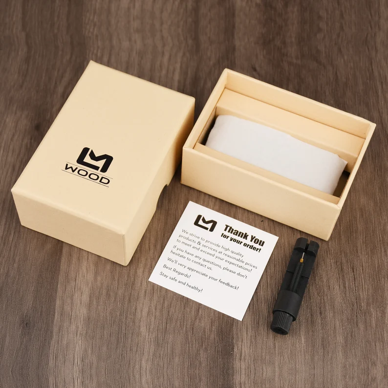 Wood Watch for Men, Custom Engraved Watch, Father's Day Gift for Dad, Gift for Father Husband Boyfriend, Walnut Ebony Wooden Watch